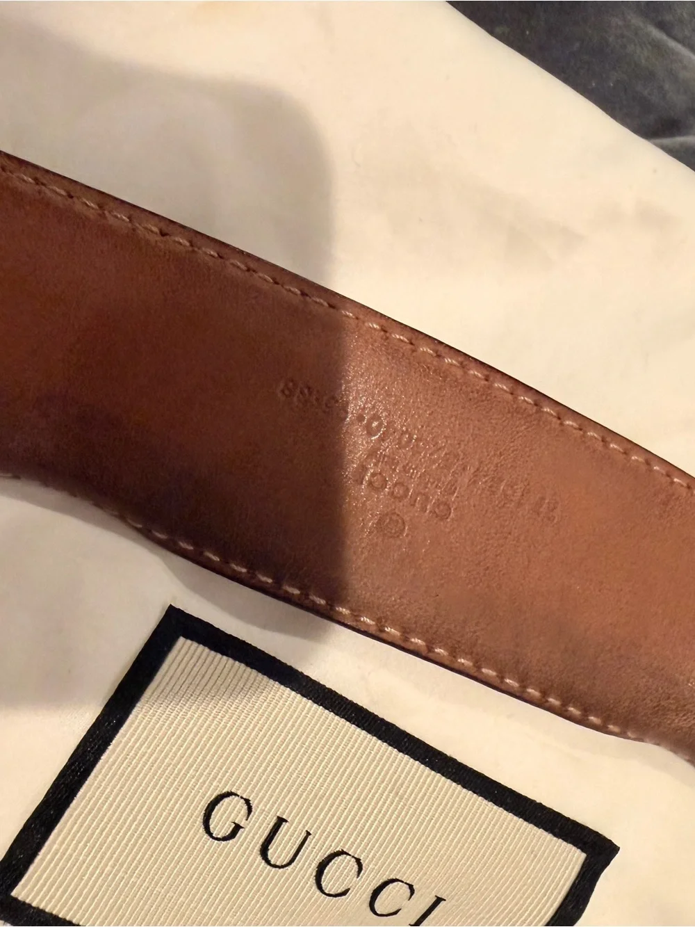 Authentic Gucci Men’s Black Leather Belt with Silver Interlocking GG Buckle
